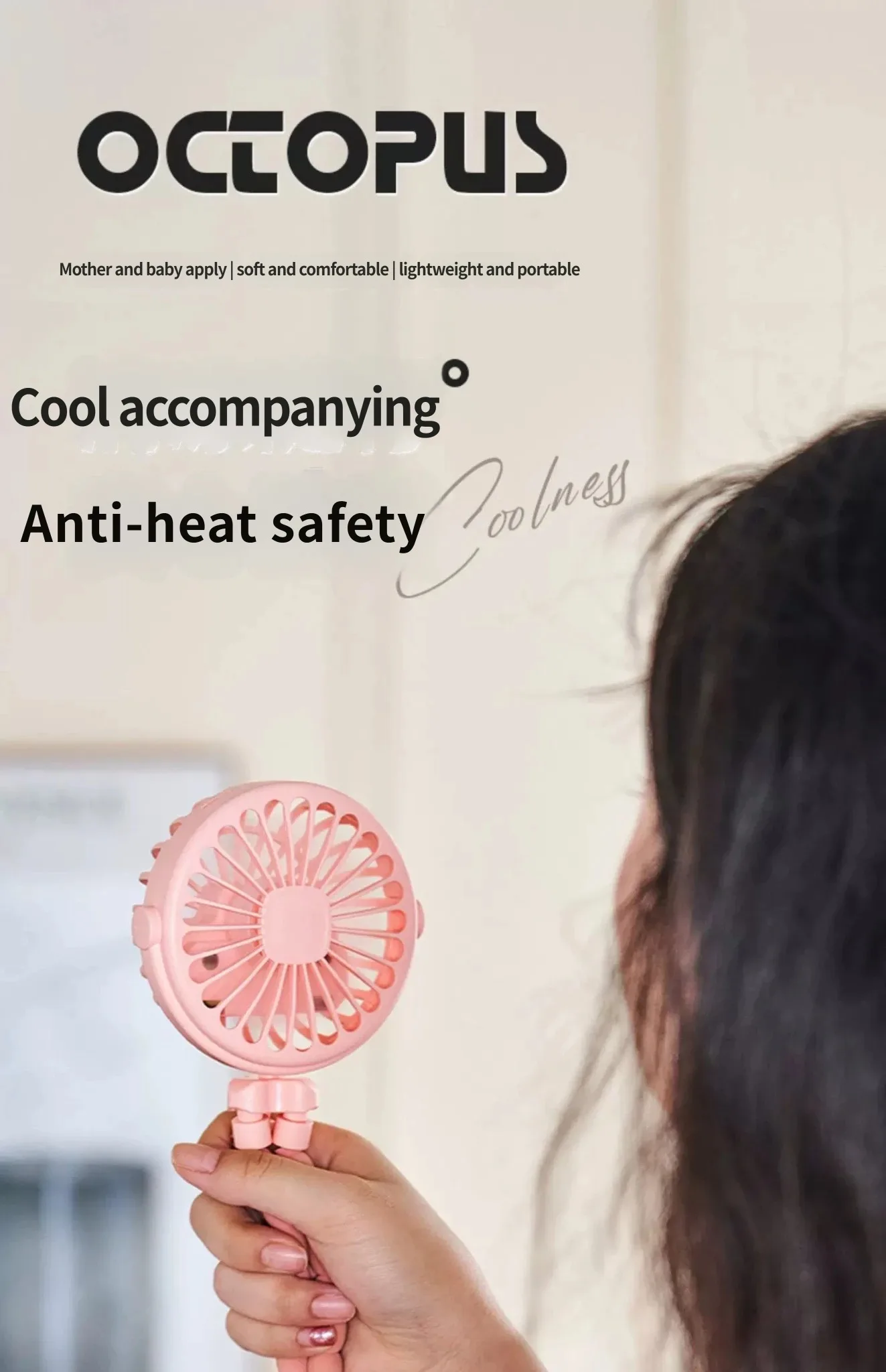 Flexible Octopus Tripod Mini Fan USB Rechargeable Multi Angle Adjust Portable Cooler For E-bike Delivery Outdoor Cycling