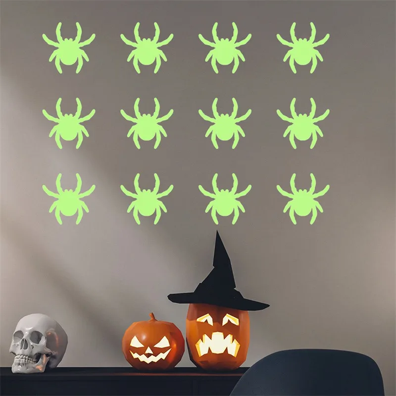 Funny Bat Fluorescence Wall Decal Cartoon PVC Halloween Luminous Stickers Waterproof Cute Night Glow Bat Decal