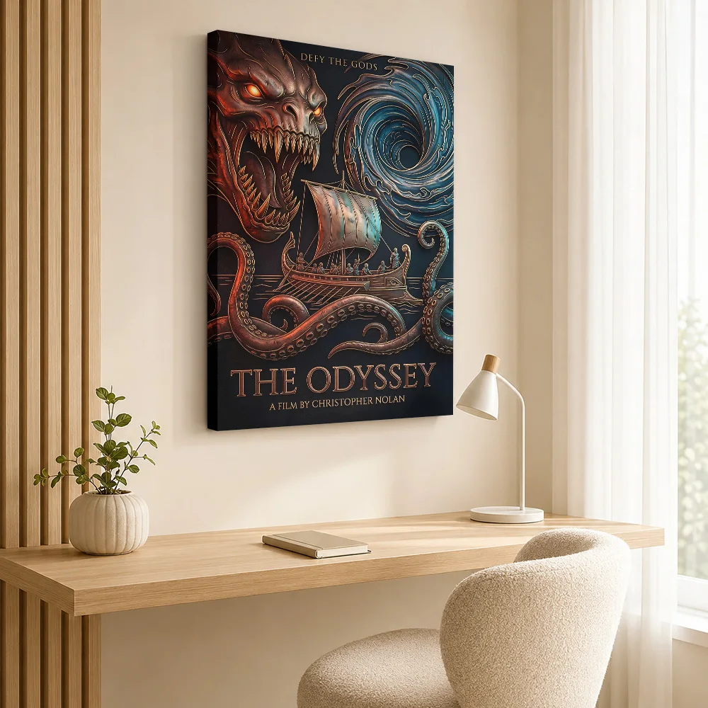 The Odyssey Movie  Concept Framed Canvas Poster Personalized Vintage Movie Wall Paintings Decoration for Bedroom Ready to Hang