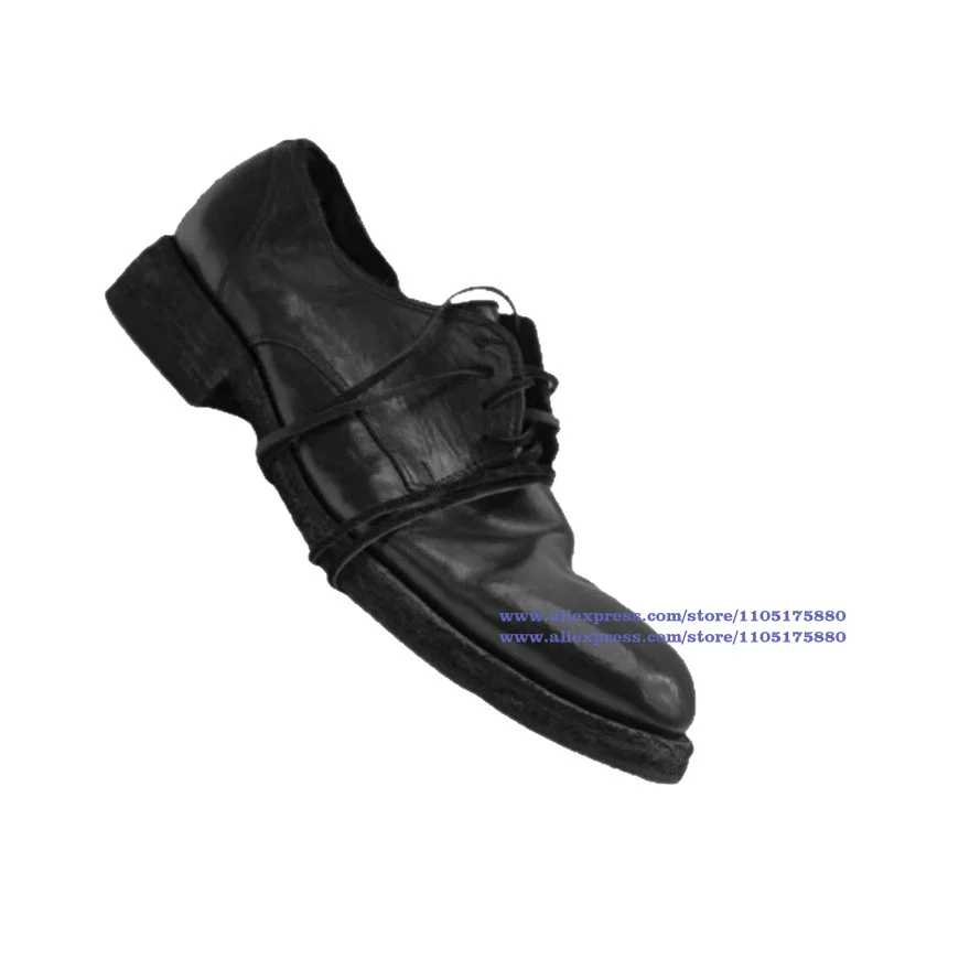 أحذية ديربي جلدية سوداء للرجال جلد البقر الدانتيل يصل أحذية من الجلد الرسمي العصرية اليدوية الفاخرة مصمم جديد في أحذية رجالية