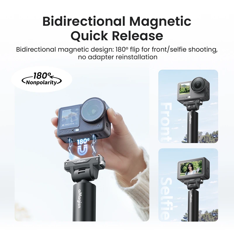 120CM Selfie Stick for DJI Osmo Nano Camera Adjustable Magnetic Quick-Release Extended Telescopic Long Pole Action 6 Accessories