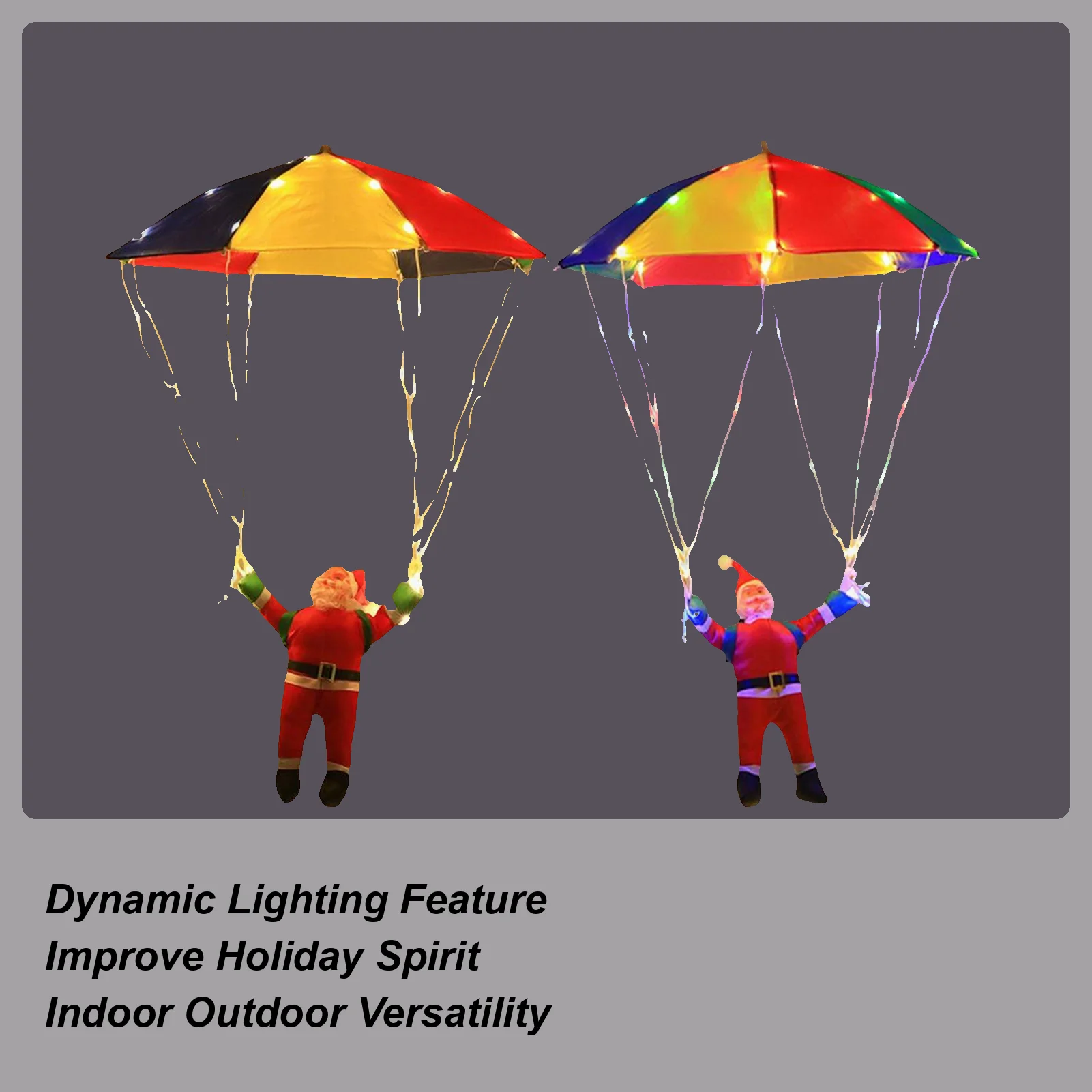 

Christmas DecorativeLights Parachute Santa string Lights String Waterproof Ambient Lighting with 8 Modes for Tree Party Yard