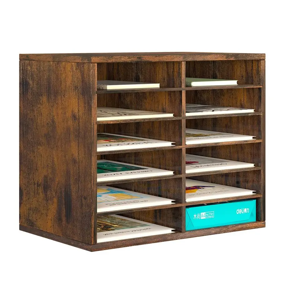 

Countertop Mail Sorter Organizer, Wooden Literature Organizer, Student Mailbox for Classroom, Desktop Bill Organizer for Office
