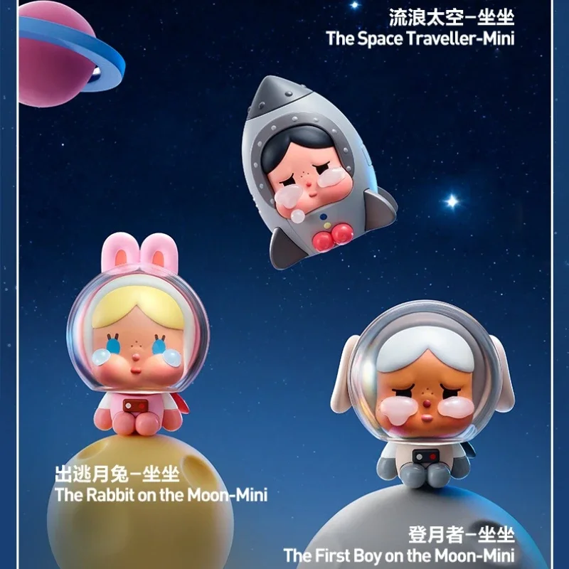

POPMART CRYBABY Runaway Moon Sitting Series Mengli Mysterious Box Фигурка Оригинальная коллекция Симпатичные удивленные игрушки Серия подарков