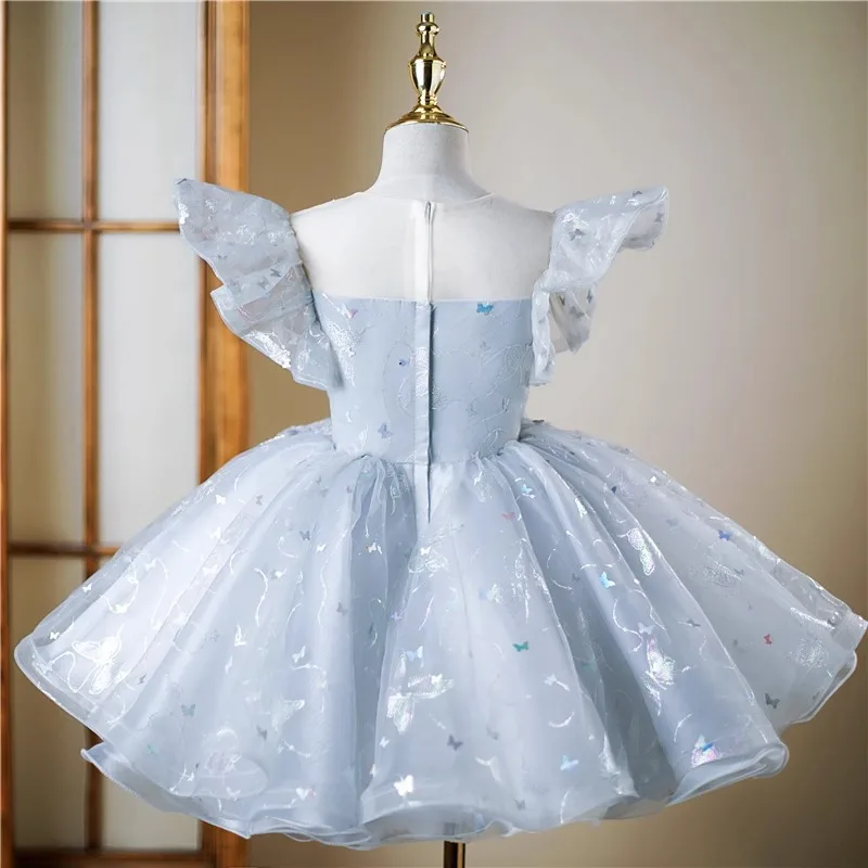 Vestido de lantejoulas tutu feminino, roupa formal infantil, vestido de casamento, festa de aniversário, batizado, infantil, 1 a 12 anos