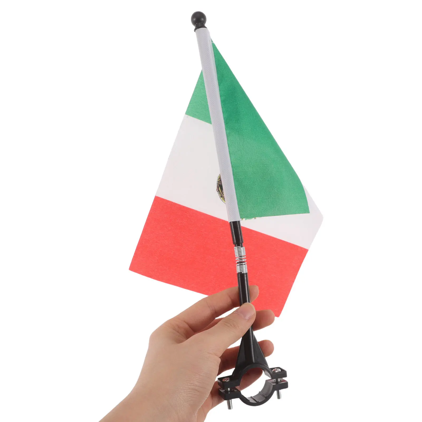 4Pcs Small Mexican Bike Flag with Pole for Handlebar Quick Install Removable Cycling Safety Flag for Group Tours Commute