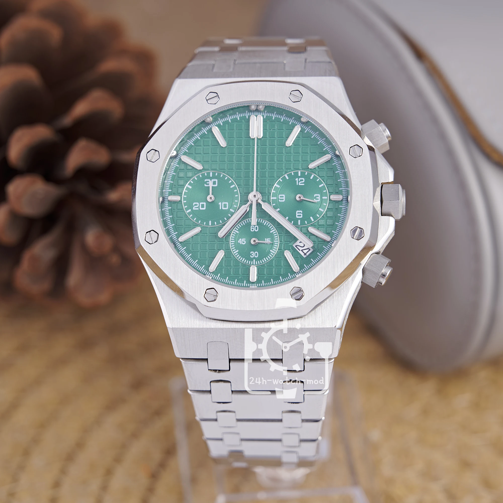 

OAK CHRNO Men's 904L Stainless Steel Automatic VK63 Movement Watch in 42mm Inspired by Audemarses Piguetes Craftsmanship