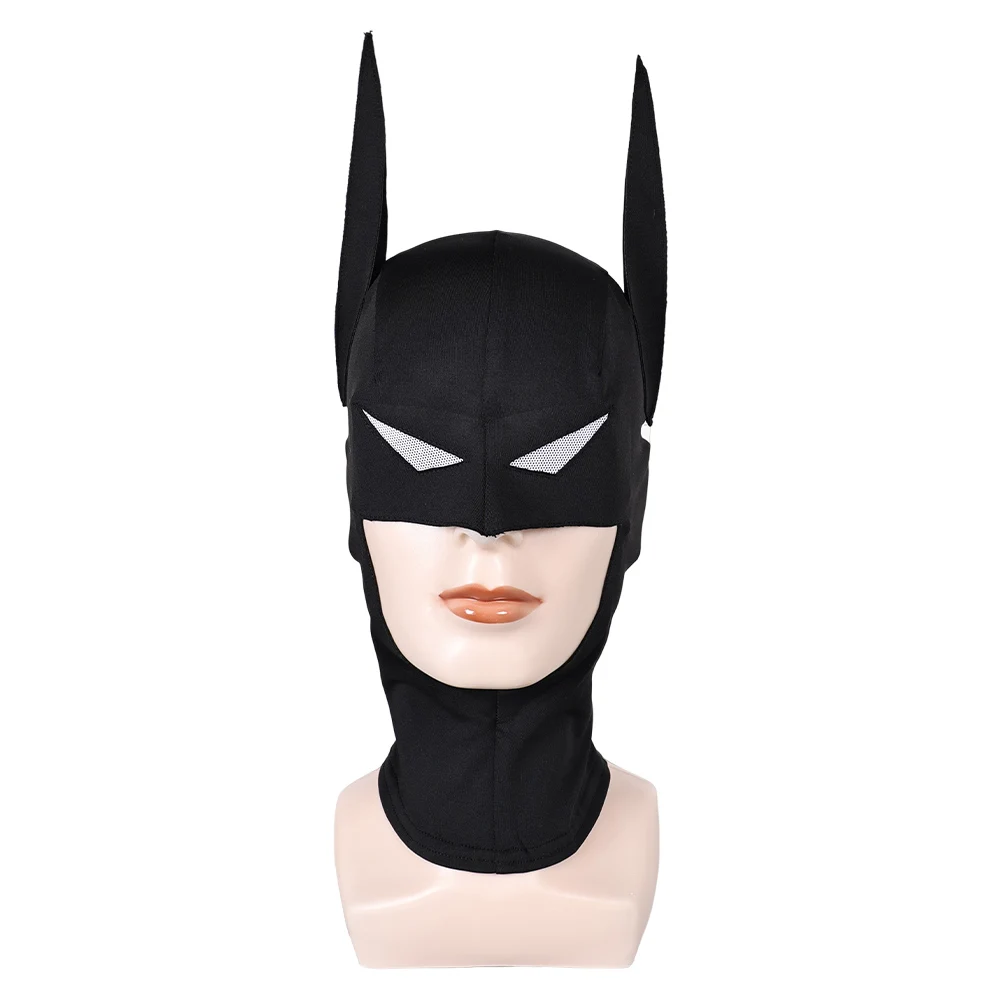 Bruce Cosplay Wayne Cosplay Hoeden Volwassen Mannen Vermomming Zwarte Hoed Hoofddeksels Kostuum Accessoires Mannelijke Half Hoofd Masker Halloween Prop