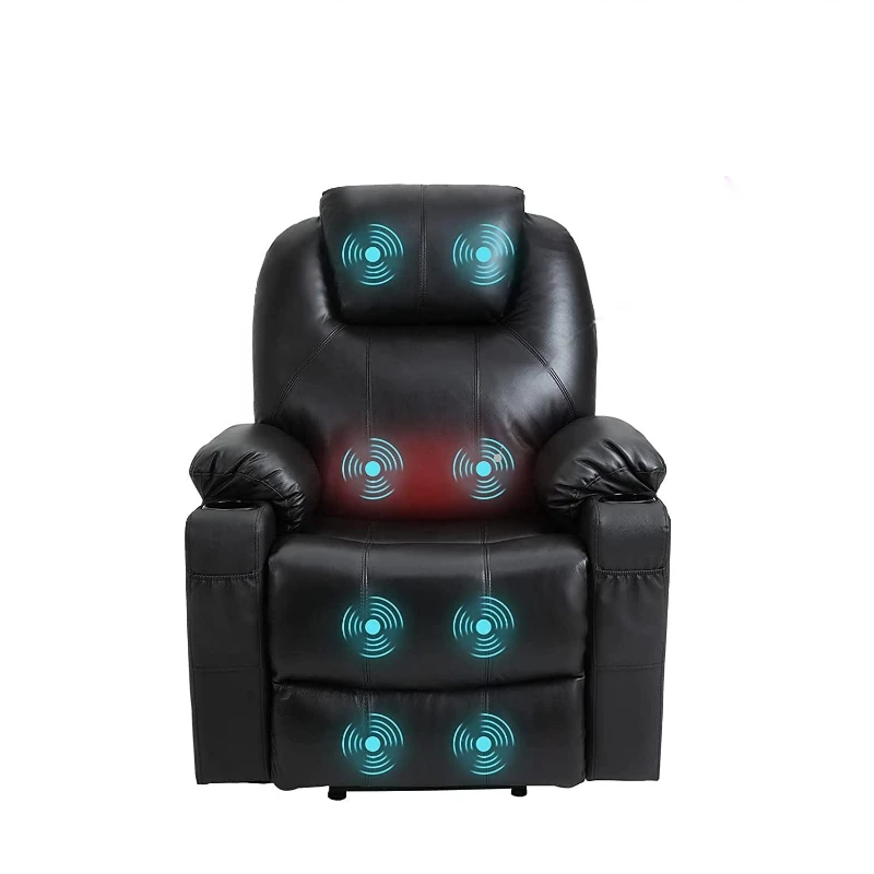 Luxury French recliner sofa set Modern USB leather corner design with massage hot living room furniture wooden frame