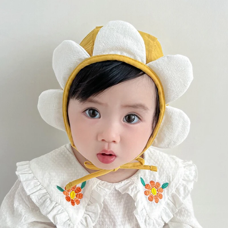 Spring Summer Korean Windproof Cap Baby Beanie Cute Sun Protector Hat for Toddler Boy Girl Infant Newborn Photography Props