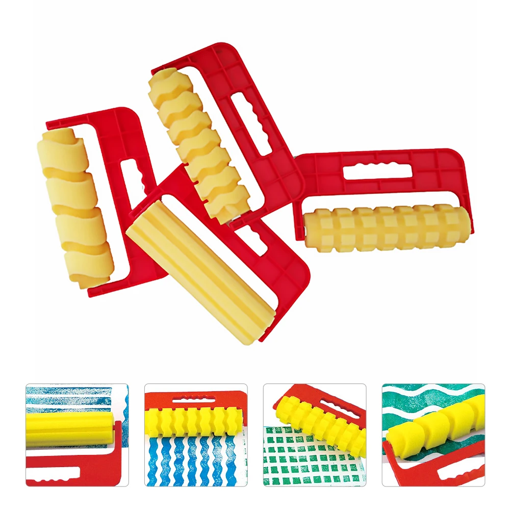 

4pcs Kids Graffiti Sponge Durable Tools Washable Creative Art Brushes For Children Diy Drawing Play Easy Set