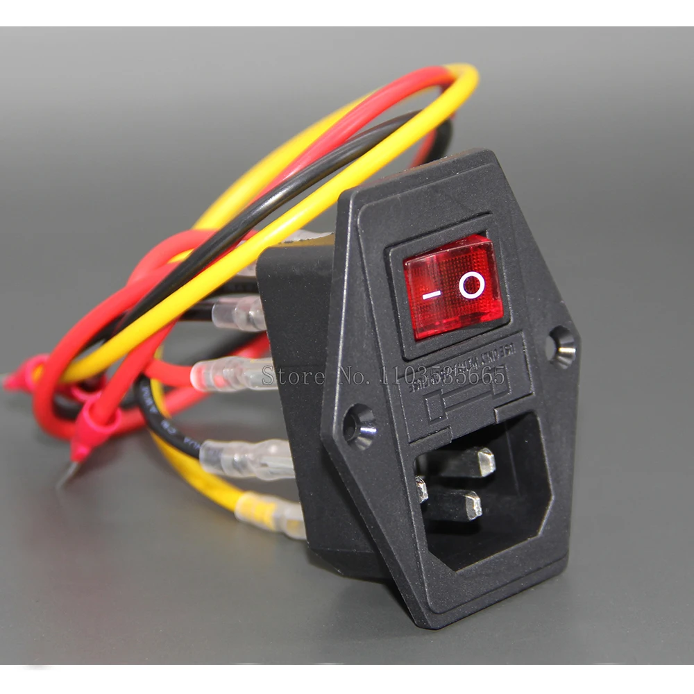 

10A 250V входной модуль, предохранитель, переключатель, мужская розетка, 3-контактная для аркадных игр, торговый автомат, детали для самостоятельного изготовления