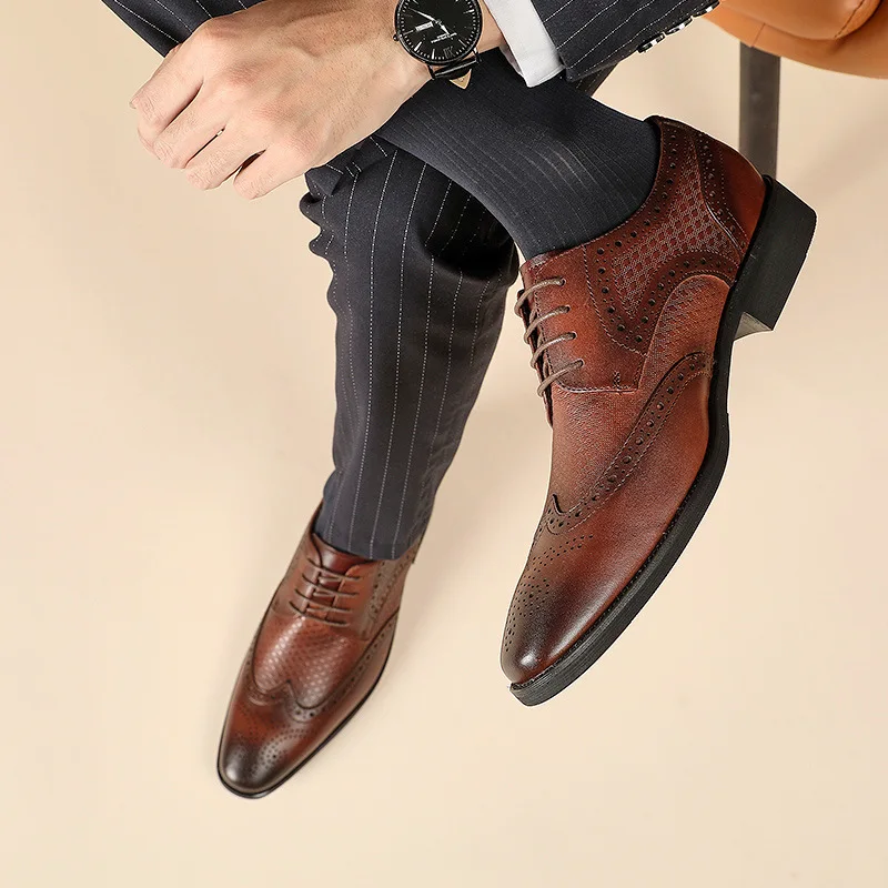 

Cowhide Men's Shoes Business Dress Leather Shoes Man Shoes