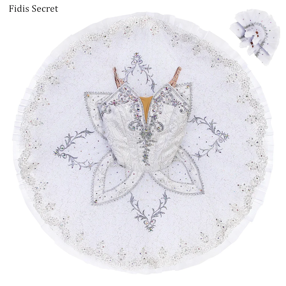 

Женские белые профессиональные блинные балетные пачки, танцевальные костюмы YAGP для девочек, классическая сценическая одежда «Спящая красавица балерины»