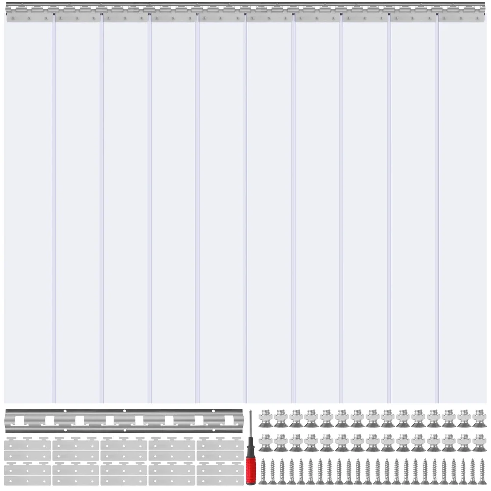 Thickened Clear PVC Strip Curtain 60 x 84 Inch Durable Weatherproof Door Cover Easy Install Fly Dust Protection Indoor Use