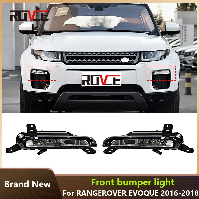 ROVCE przedni zderzak światła przeciwmgielne światła dla Land Rover Range Rover Evoque 2016-2018 reflektor do jazdy dziennej LR 072646   Światła