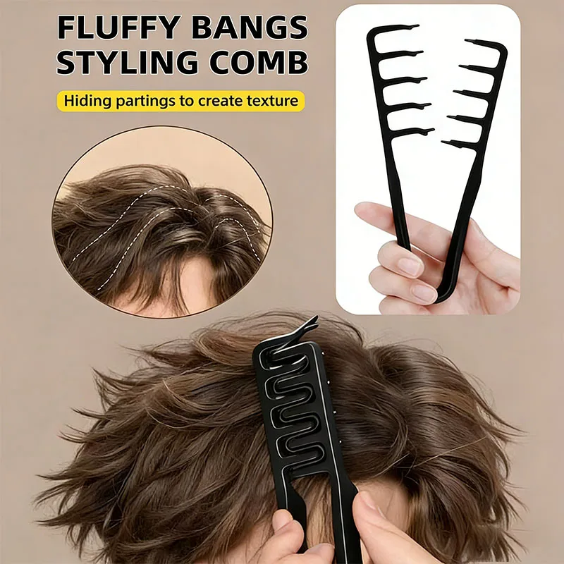 Salon-Styling-Kamm-Set, Haarkamm mit Fischgrätenmuster, Entwirrbürste, ergonomisches, rutschfestes Design für alle Haartypen, geeignet für nasses und trockenes Haar, für den Heimgebrauch und auf Reisen. – Detail 1