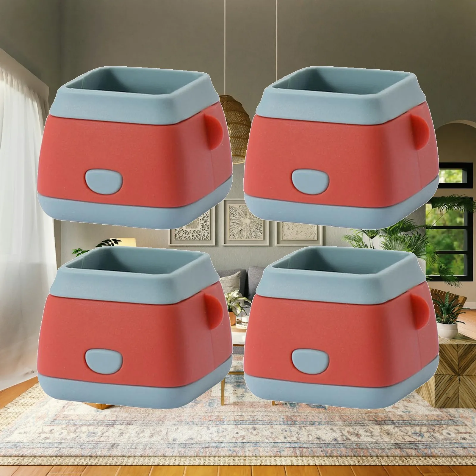 

4 Pieces Feet Pads Anti-Skid Silicone Leg Covers for Table Furniture