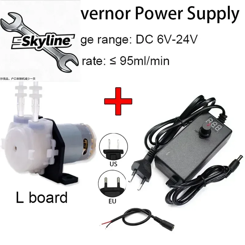 Small Adjustable Peristaltic Pump DC6V-12V for Liquid Dosing Water Drip Irrigation Aquarium Lab Analytic Ink Sampling