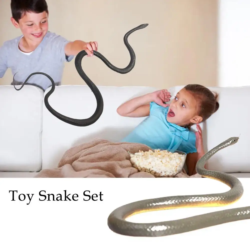 

120cm Soft Rubber False Snake Simulated Viper Trick Terrify Mischief Toys For Halloween Children Gift 4 Color Y6Z3