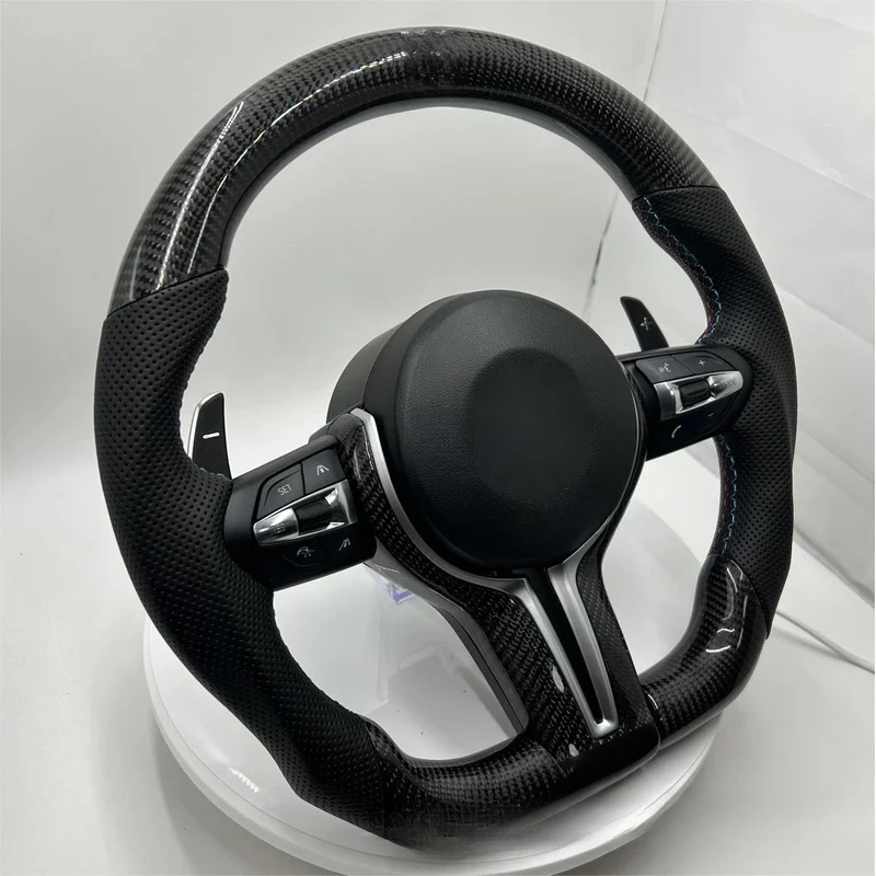 For BMW 5 Series 3 Series GT X1 X5 X3 X6 Z4 E90 M3 M5 T Style Carbon Fiber Steering Wheel Assembly With Horn Shell