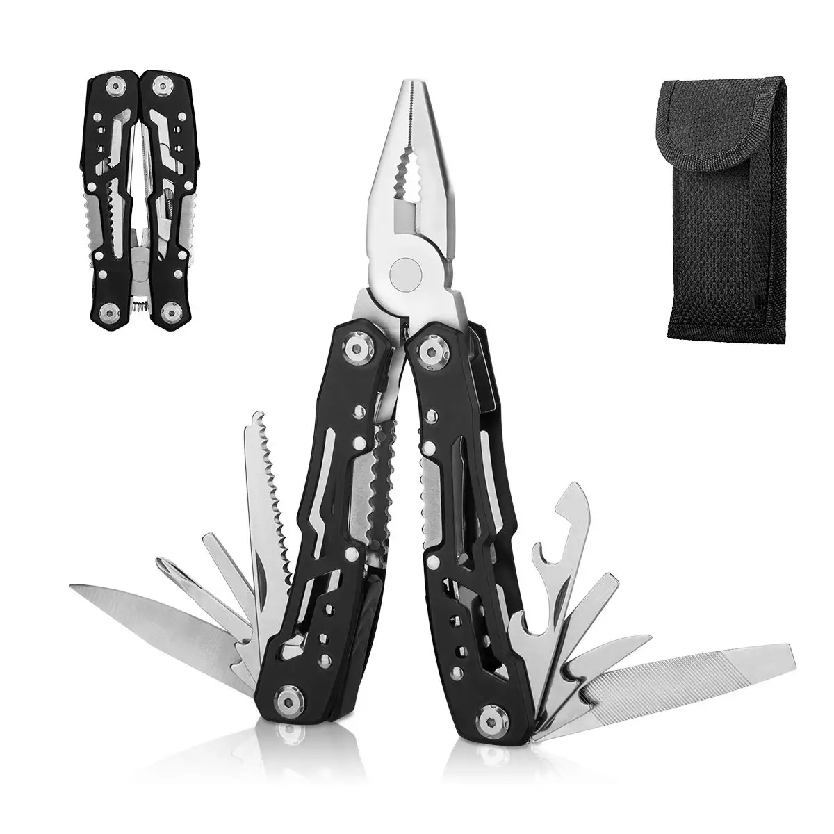 Multitool With Safety Locking, Stainless Multitool EDC Folding Pliers Pocket Tool Knife, for Outdoor, Camping, Hunting, Hiking