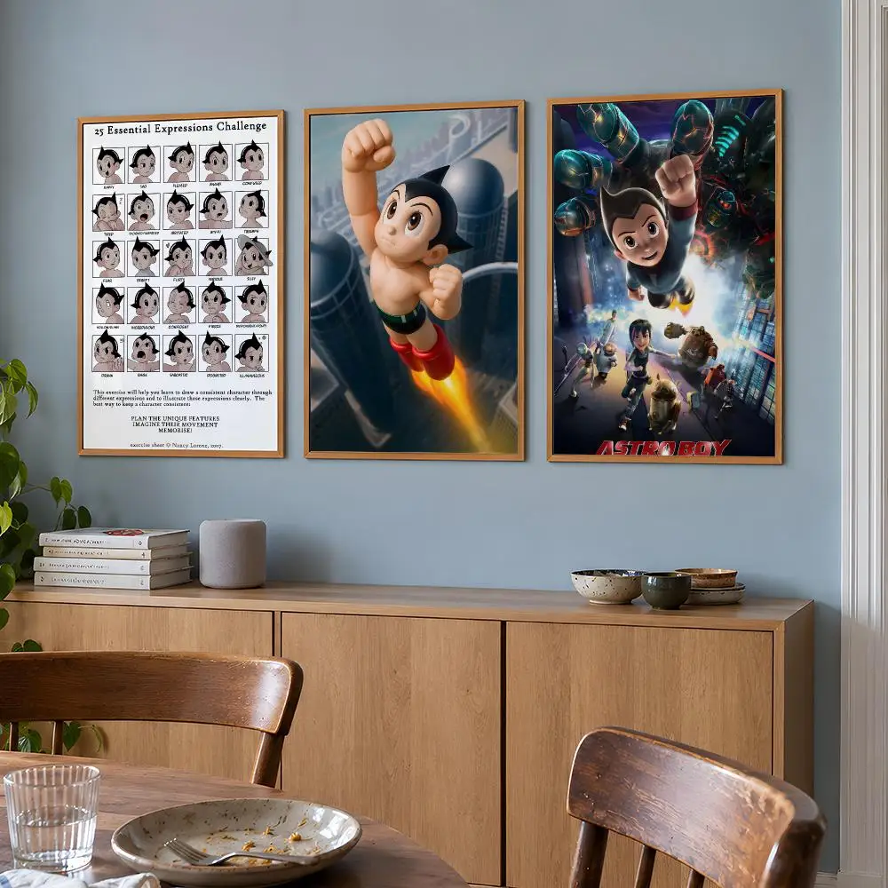 Anime Astro Boy Atom Uran Dr Tenma Poster Wall Art Print HD Aesthetic Artwork Waterproof Printing For Fans Home Decor Gift