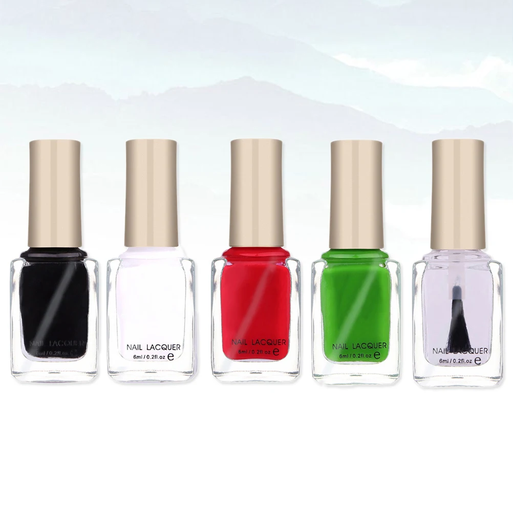 

5 Pcs Printed Oil Set Soak off Gel Polish Nail Stamping Varnish Printing Long Lasting