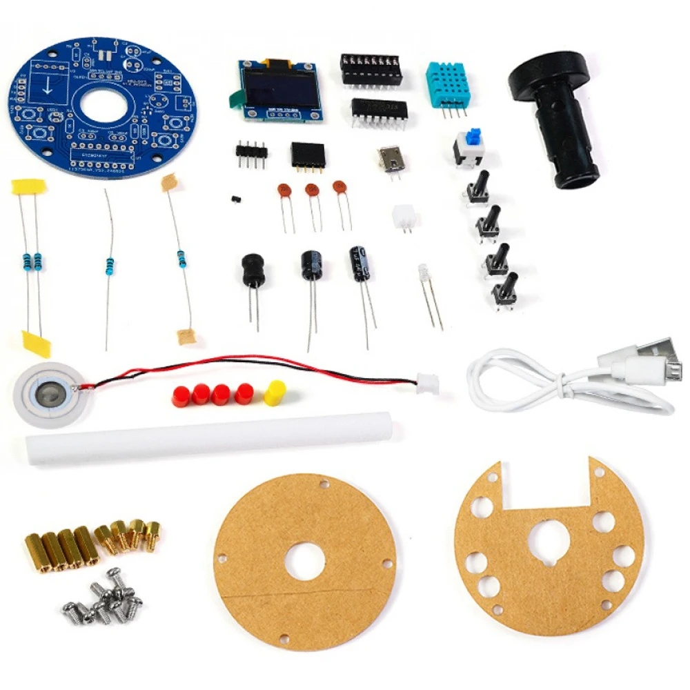 

OLED Display USB Humidifier Mist Electronic Diy Kit Temperature And Humidity Spray Circuit Board Manufacturing Welding Practice