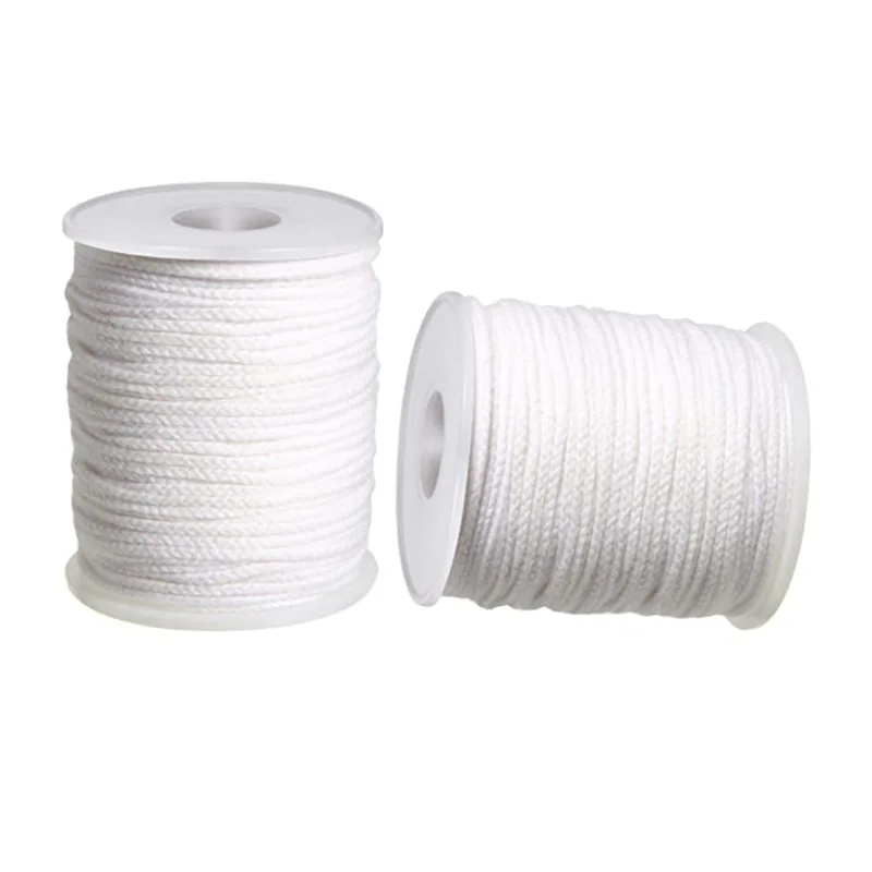 61m Cotton Woven Candle Wick DIY Handmade Candle Making Accessories Smokeless All Natural 24 Strand Candle Wicks 1 Roll 200 Feet