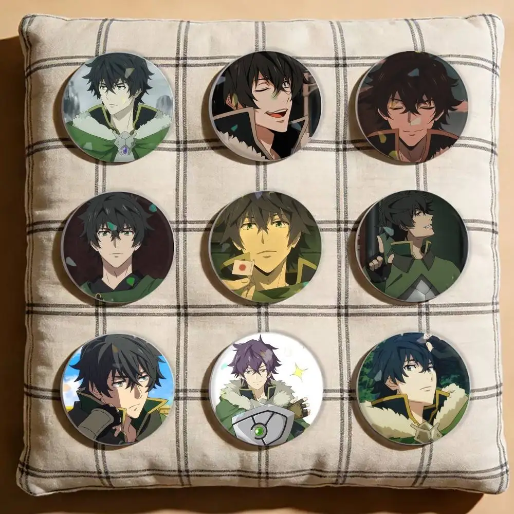 

The Rising of the Shield Hero Naofumi Laser Badge Creative Pins Brooch for Bag Clothes Hat Decor Gifts Fans Collect