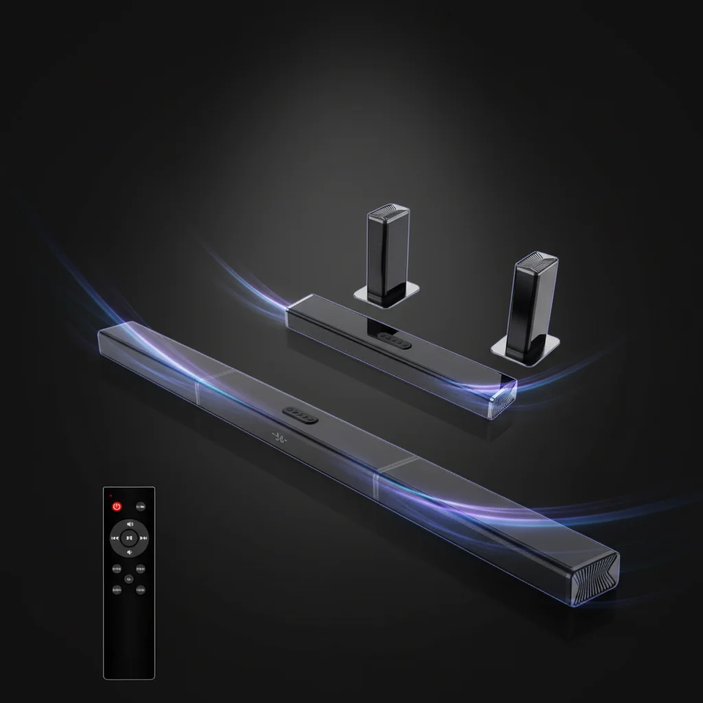 

Samtronic 3-in-1 Detachable TV Soundbar Portable BT V5.0 100W 6 Speakers with Optical AUX USB Input