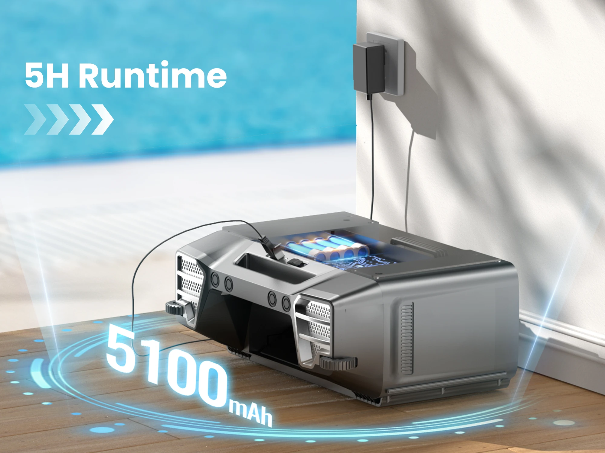 Y80 Solar Automatic Pool Skimmer Upgrade Robotic Pool Surface Skimmer Cleaner with Remote Control 24 Hours Continuous Cleaning