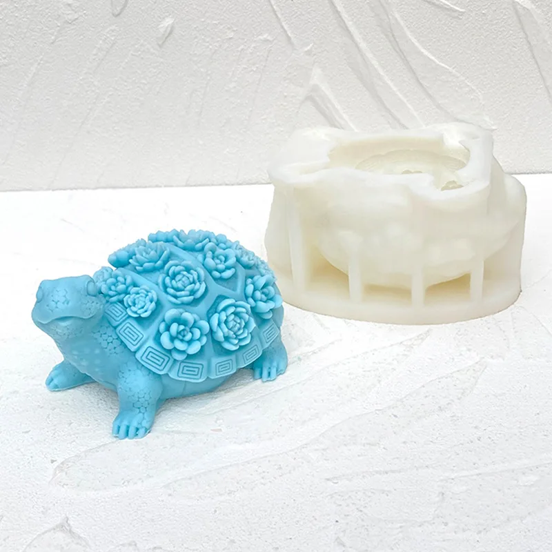 Creative Sculpture Tortoise Silicone Mold DIY Gypsum Resin Mold Handmade Soy Wax Soap Cement Artwork Home Luxury Decoration
