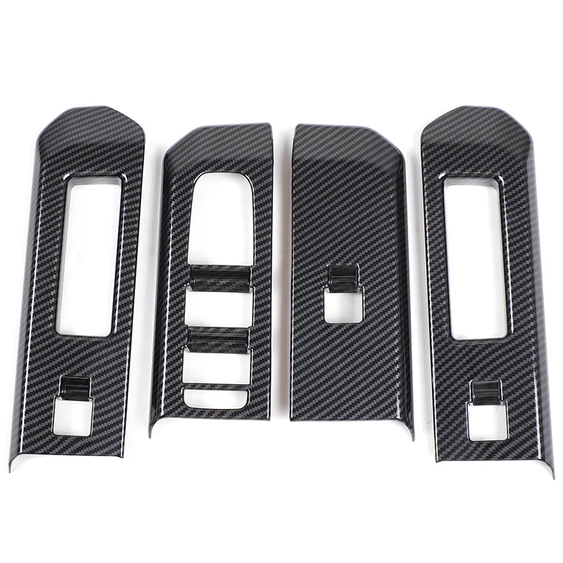 ABS Carbon Fiber Pattern For Toyota Hilux 2026 Car Window Lift Switch Panel Cover Trim Interior Accessories Right Hand Drive