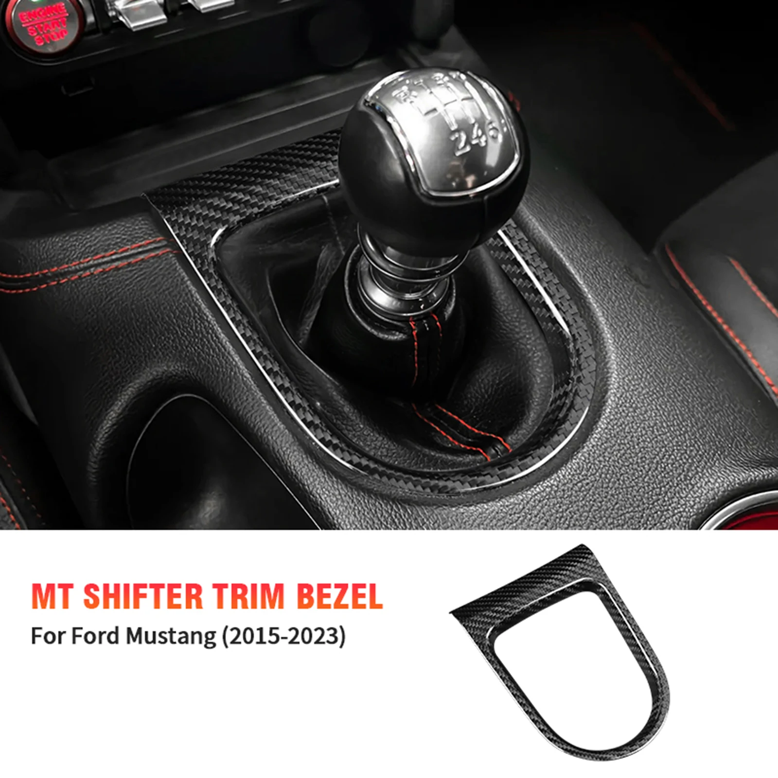 

Внутренняя центральная крышка переключения передач автомобиля, накладка на панель, декор рамы для Ford Mustang 2015-2023, механическая коробка передач