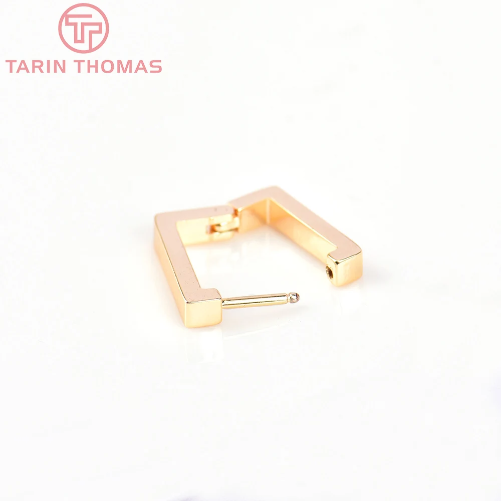 (5759) 13x15MM 24k Gold Color Brass Square Earrings Hoop DIY High Quality Jewelry Making Findings Accessories Wholesale