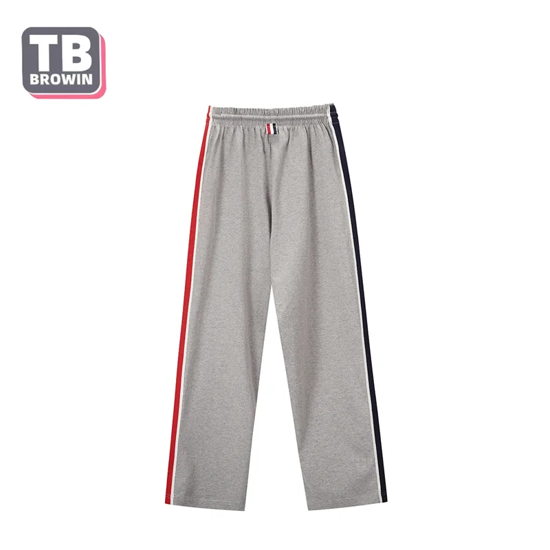 TB sports casual sweatpants tide spring autumn couple men\'s brand four-bar striped thom cotton knitted slim-fit trousers