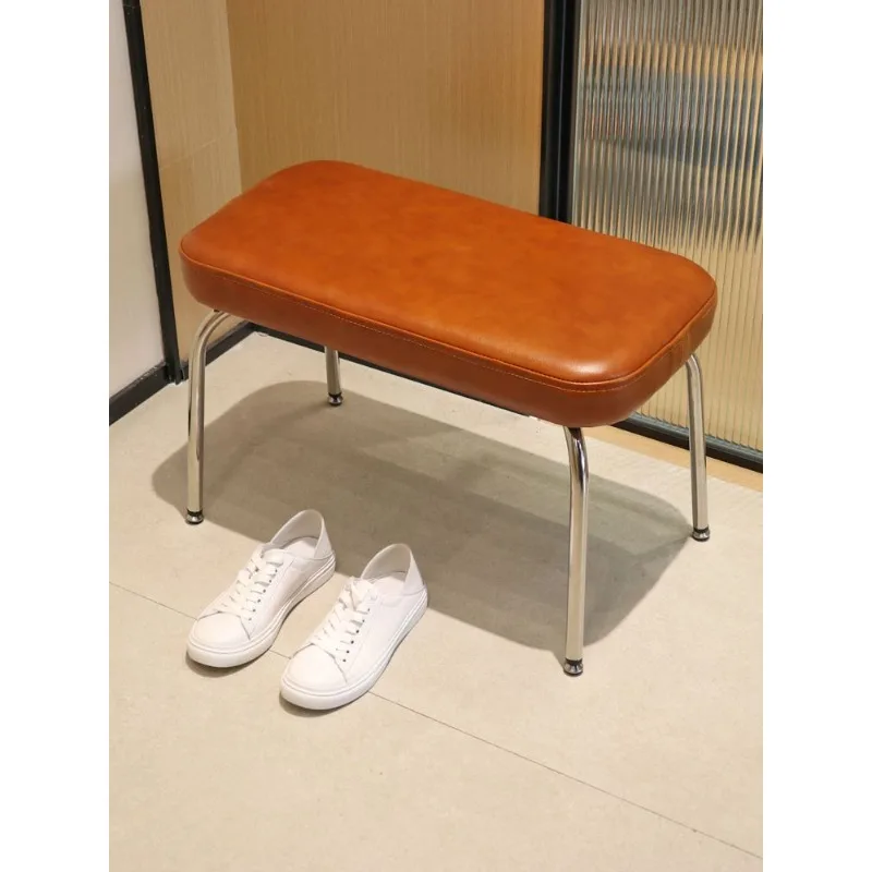 

Luxury Genuine Leather Shoe Bench Nordic Entryway Ottoman Long Stool Seat Ottoman Storage Furniture Space Saving Furniture
