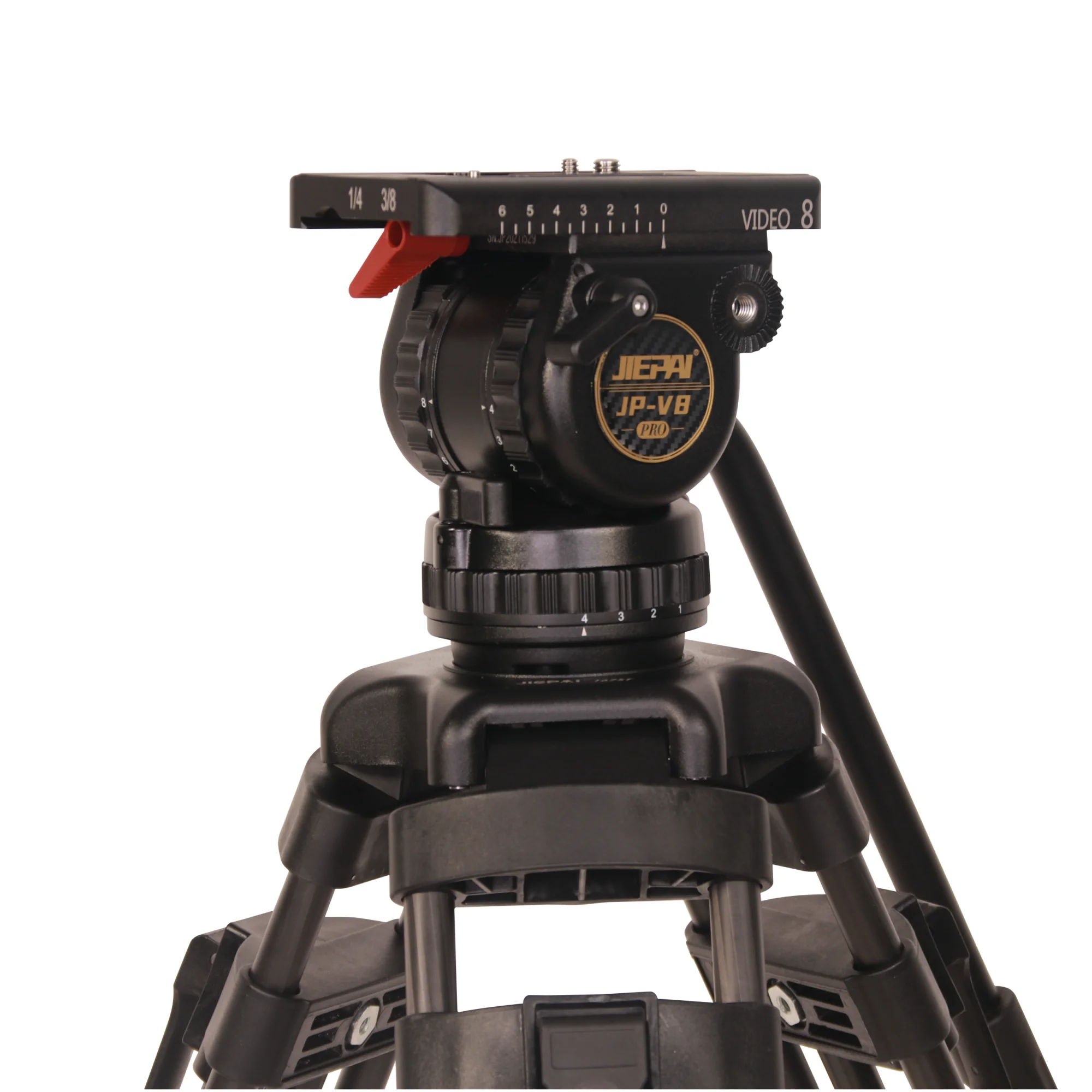 Jeipai VIDEO 8 JP-V8 Pro Fluid Head Professional Video Camera Tripod Head 75mm Bowl head with Pan bar Load 8kg