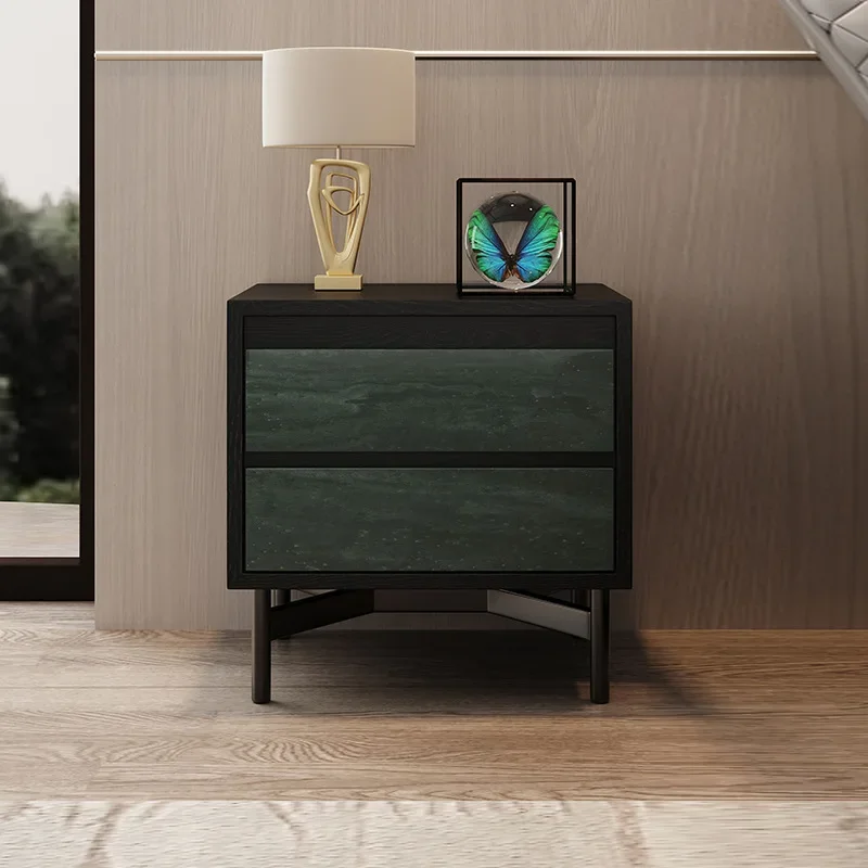 

Italian light luxury bedside table Bedroom bedside storage drawer cabinet Home removable living room sofa