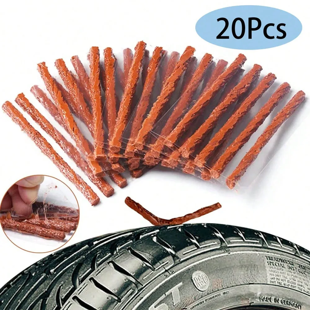 

20 шт. автомобильный мотоцикл, холодный ремонт, вакуумные полоски для ремонта шин, комплект для ремонта шин, резиновая заглушка для шин, веревка, инструмент для ремонта прокола шин