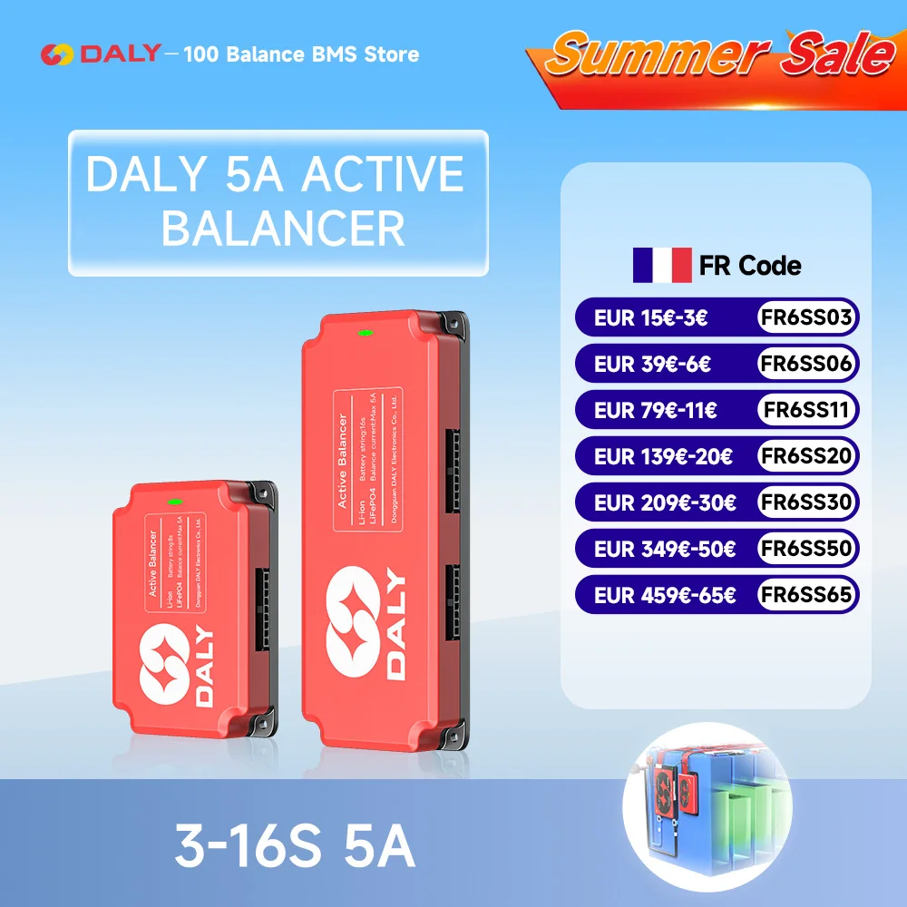 Équilibreur actif DALY Hardware lifepo4 5A, équilibreur 4S 8S 10S 12S 13S 16S, égaliseur actif pour stockage d'énergie
