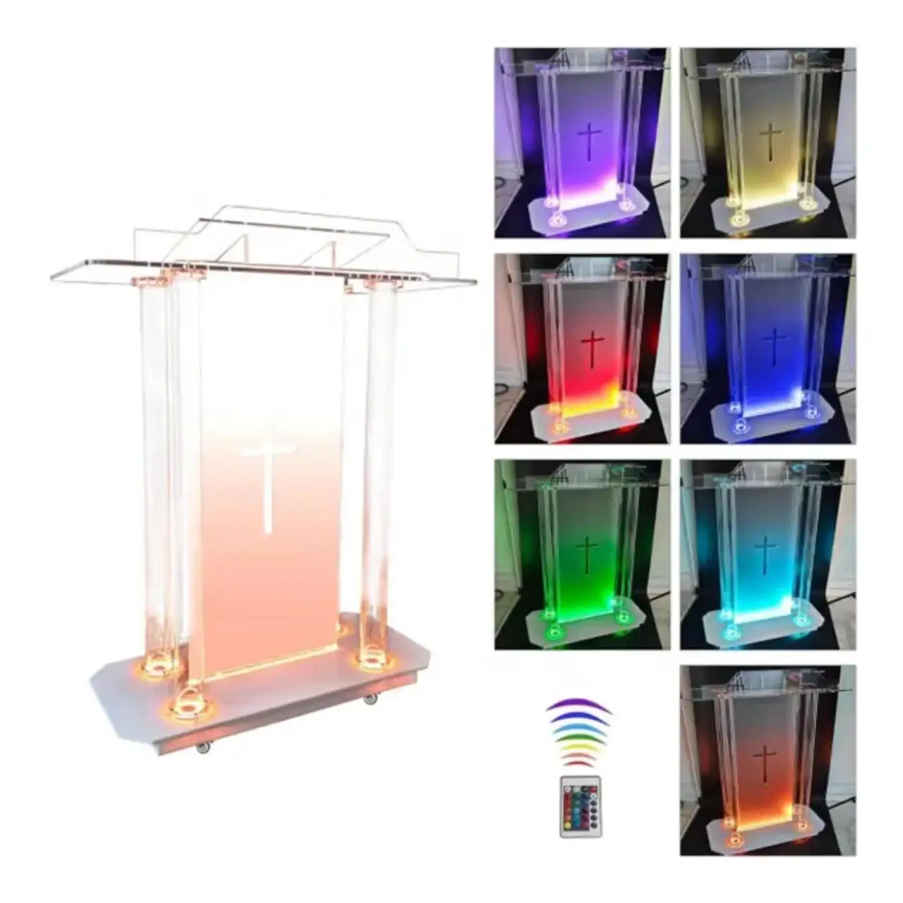 Transparent Acrylic Welcome Desk Wedding Outdoor Acrylic Lecture Desk Gala Hotel Master of Ceremonies