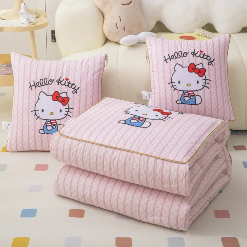 Sanrio Series Hello Kittle Genuine Cartoon Embroidery Office Nap Car Student Cushion Pillow By Kuromi Christmas Birthday Present