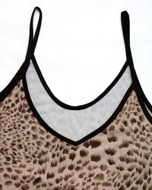 Nowa letnia moda 2025, seksowna sukienka na ramiączkach z dekoltem w serek, seksowna sukienka na ramiączkach w panterkę, odzież damska.