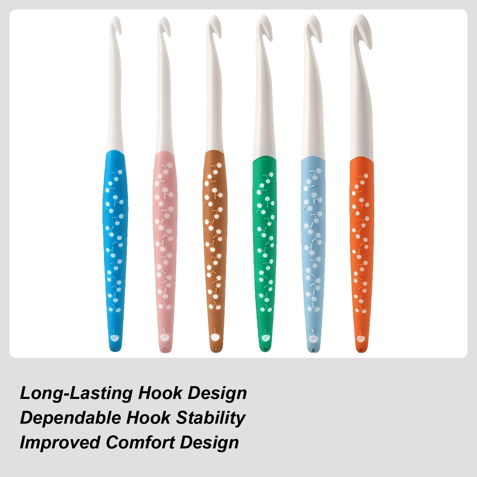 Haken voor haken Antislip grip Garen Kunst 6-delig Ergonomische haaknaalden voor jongens Meisjes Tieners Volwassenen Liefhebbers Moeder