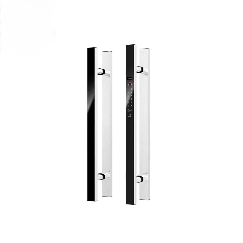 Fingleprint Card Password Digital Glass Door Handle Electric Smart Handle Lock For Access Control System HOT SALES
