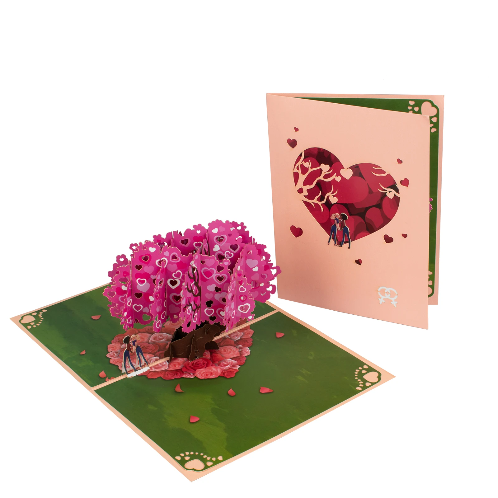 Gay Lesbian Pop Up Card for Same-sex Couple Anniversary Valentine\'s Day Wedding Gift