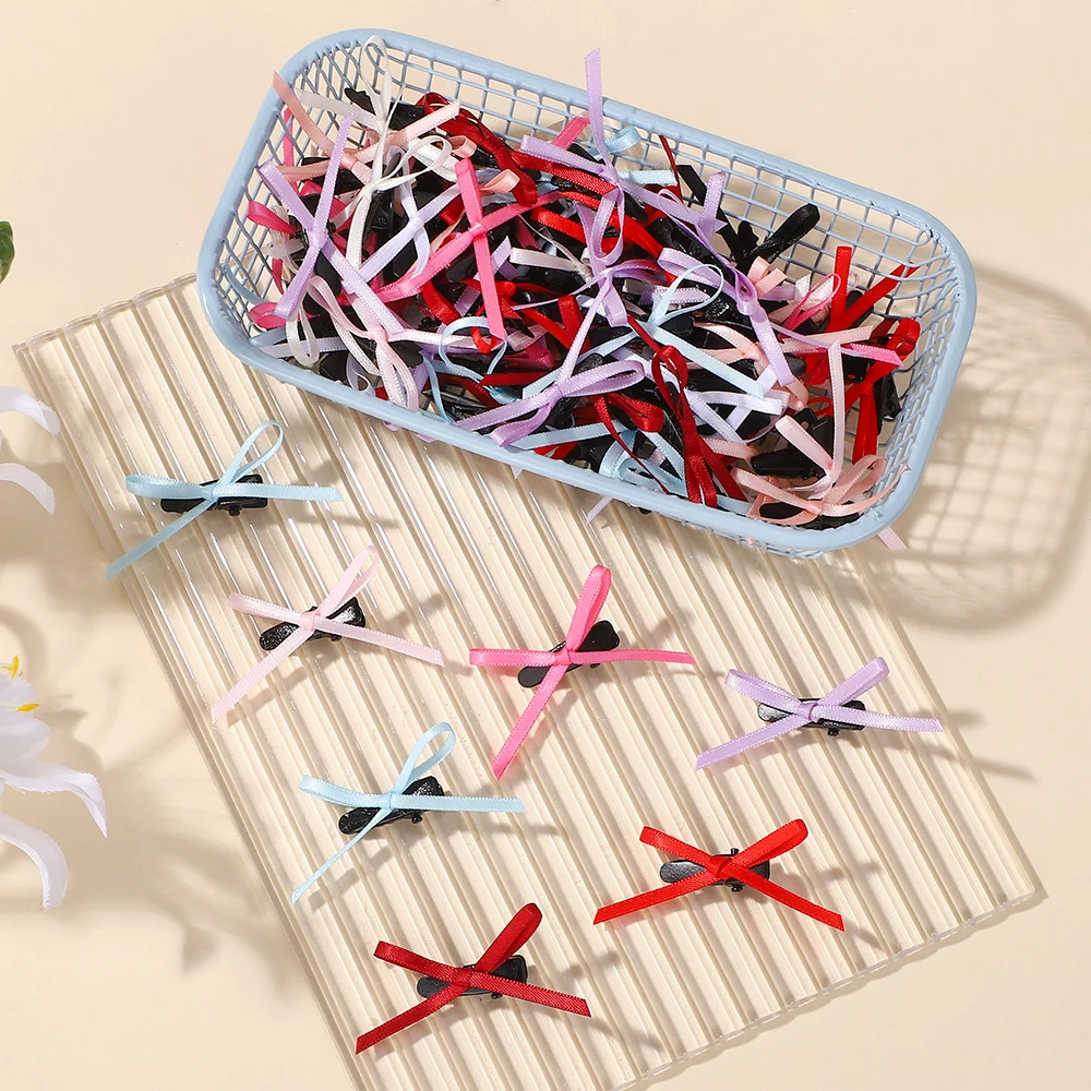 

Random colors 20pcs Mini Y2K Hair Bows Clips for Women Girls Colorful Ribbon Hairgrips Dress up Hair Bangs Clips Party Headwear